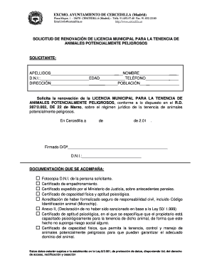 Solitud de Obtenci n/Renovaci n de Licencia Municipal de ... - cercedilla