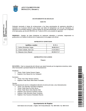 Ayuntamiento de Rojales Edict