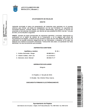 Rojales Municipal Pool Lifeguard Selection Edict