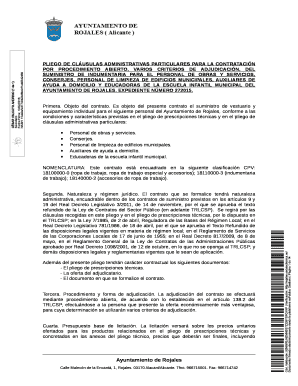 Ayuntamiento de Rojales Workwear Supply Contract