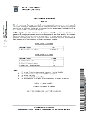 Rojales Police Inspector Job Application Edict