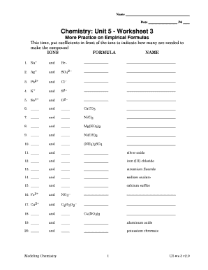 Chemistry Unit 5 Worksheet 3 - Fill Online, Printable, Fillable, Blank