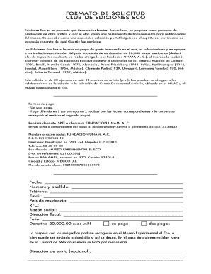 FORMATO DE SOLICITUD CLUB DE EDICIONES ... - El Eco - UNAM