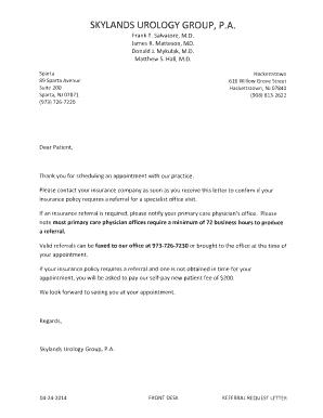 Skylands Urology Group Patient Demographic Form
