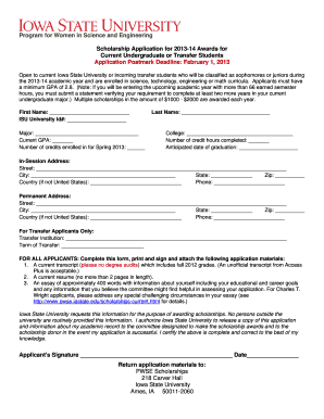 Program for Women in Science and Engineering Scholarship