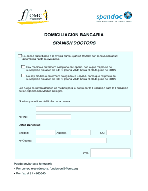 Spanish Doctors Subscription Form