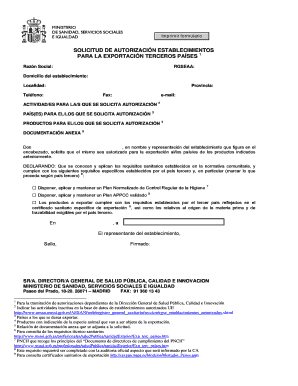 Spain Export Authorization Request
