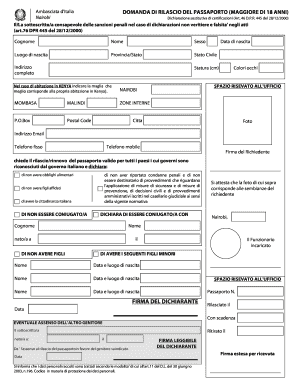 Modulo Per Passaporto - Fill Online, Printable, Fillable, Blank | pdfFiller