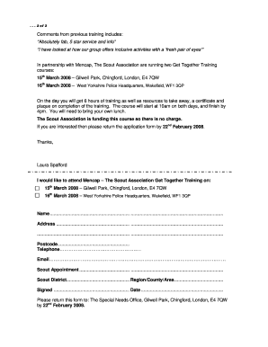 Comments from previous training includes ... - Clwyd Scouts - clwydscouts org