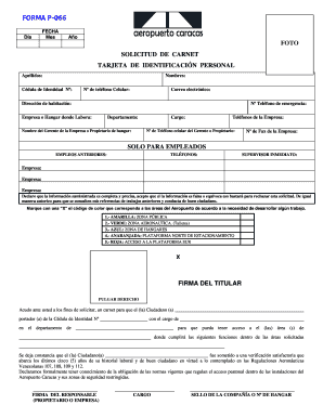 Aeropuerto Caracas ID Card Application