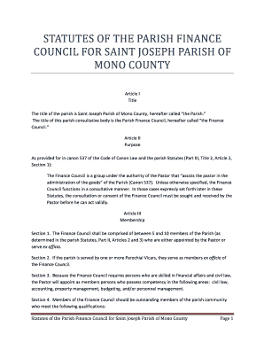 Community service timesheet - STATUTES OF THE FINANCE COUNCIL FOR THE PARISH OF STdocx - mammothcatholicchurch