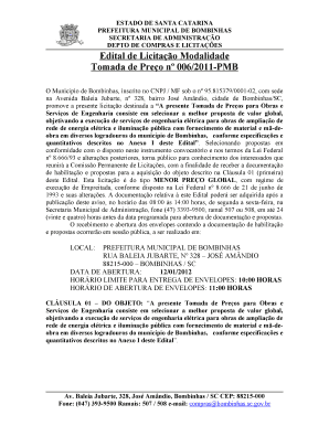 Edital de Licitao Modalidade Carta Convite n 0292005 - antigo bombinhas sc gov