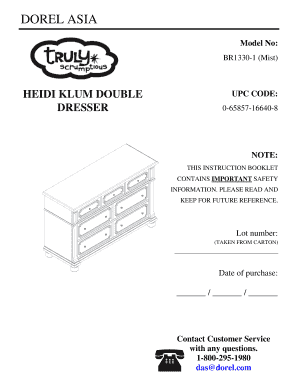 Fillable Online Dorel Asia Model No Br13301 Mist Heidi Klum