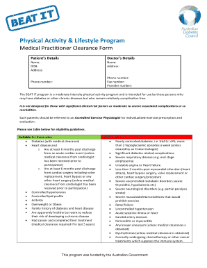 Cricket fitness training program pdf - Medical Practitioner Clearance Form - Ablebodyness