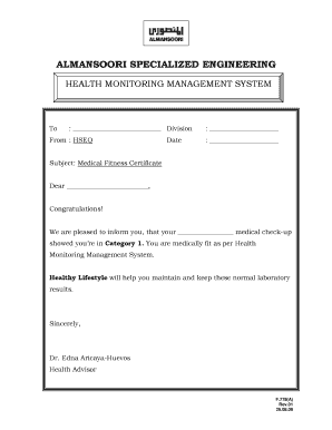 Medical fitness certificate format - normal medical certificate