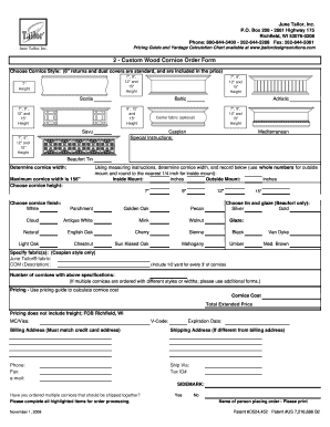 2-Wood Cornice Order Form - June Tailor Inc