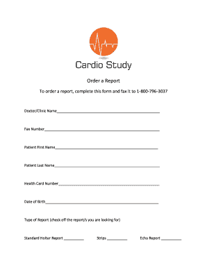 Order a Report - Cardio Study - cardiostudy