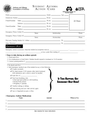 Voorbeeld memo - Student AsthmaAllergy Action Card - bromfieldpsharvardorg