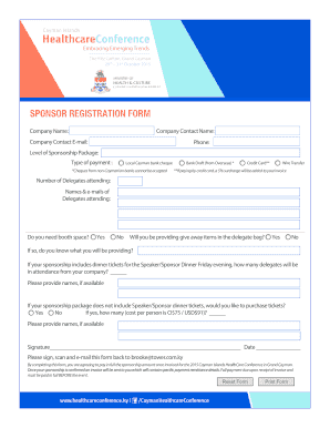 SPONSOR REGISTRATION FORM - healthcareconferenceky
