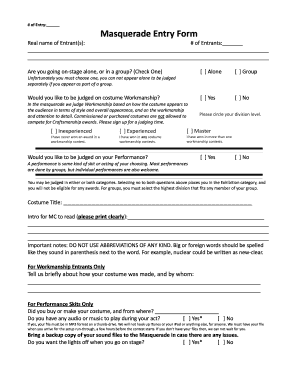 Criteria for judging halloween costume contest - Of Entry Masquerade Entry Form - banimeconbborgb