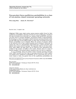 Non-product form equilibrium probabilities in a class of - xs3d kaist ac