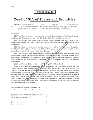 Deed of Gift of Shares and Securities - badvocateshahbbcomb