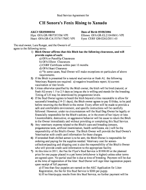 Service agreement sample pdf - Flyer's Stud Dog Service Agreement - Xanadu Golden Retrievers