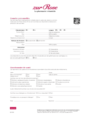 La pharmacie domicile Donnes personnelles