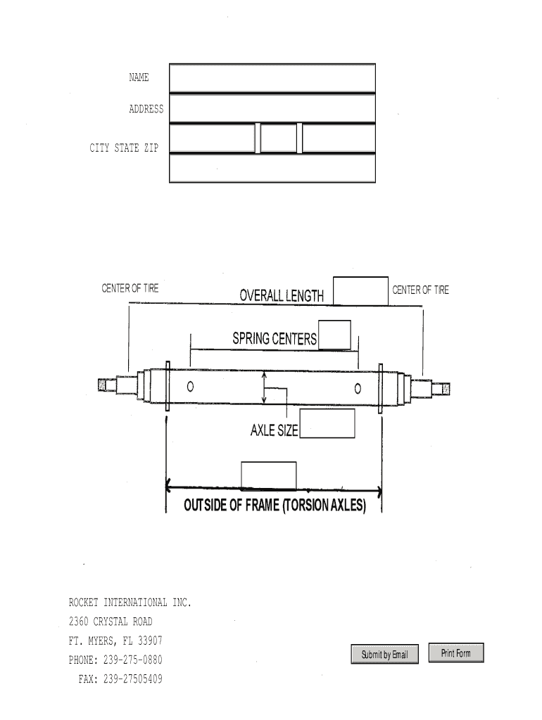 Fillable Online Axle Measurement Form Rocket International Inc