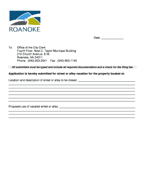 Street or Alley Vacation or Closure Process Guide and Application