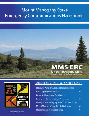 Mount Mahogany Stake Emergency Communications Handbook