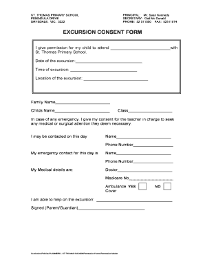 Excursion Consent Form Blank Fillable Template Fill Out Print Excursion Consent Form Blank Fillable Template Fill Out Print