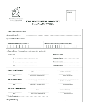 Employee Personal Questionnaire