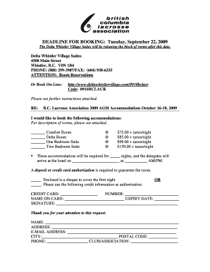 Form 6a - Hotel Letter for Booking
