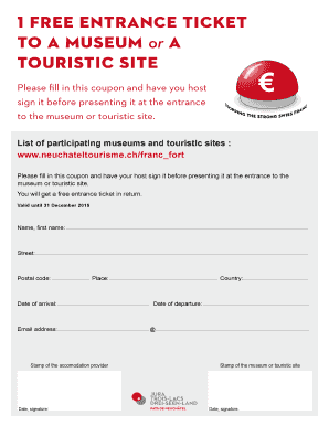 1 free entrance ticket to a museum or a touristic bsiteb - neuchateltourisme
