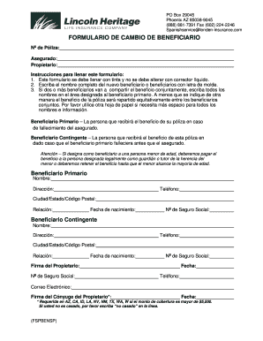 FORMULARIO DE CAMBIO DE BENEFICIARIO - blhlicbbcomb