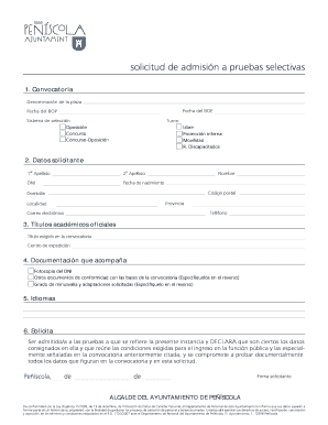 Spanish Civil Service Application Form