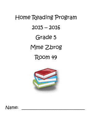 Home Reading Program 2015 2016 Grade 5 Mme Zbrog ... - Staff - staff retsd mb