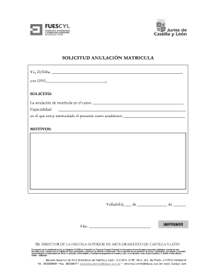 SOL ANULACION MATRICULA NUEVO