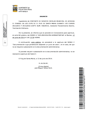 Municipal School Service Contract Announcement