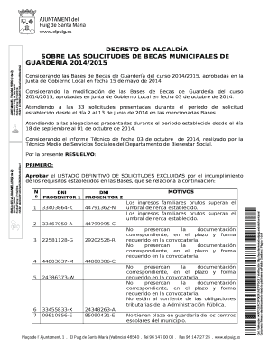 Municipal Daycare Scholarship Resolution 2014/2015