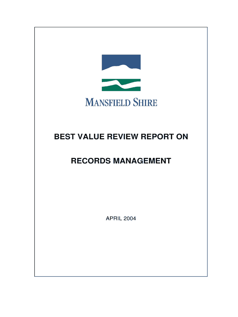 Fillable Online mansfield vic gov BEST VALUE REVIEW REPORT ON RECORDS