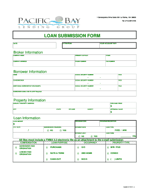 LOAN SUBMISSION FORM - Pacific Bay Lending Group