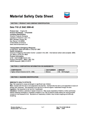 Fillable Online Material Safety Data Sheet SECTION 1 PRODUCT AND ...