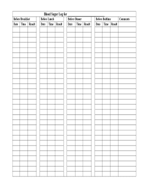 Blood Sugar Log - Victory Physicians