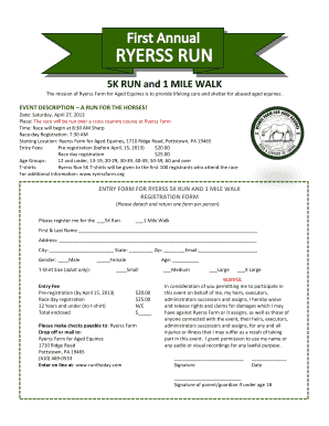 5K RUN and 1 MILE WALK - Ryerss Farm - ryerssfarm