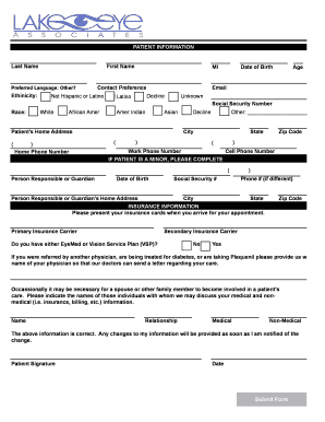 PATIENT INFORMATION - Lake Eye Associates