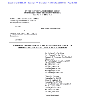 Unopposed Motion and Memorandum in Support of Preliminary ...