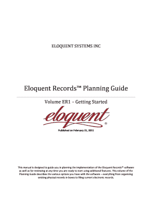 BEloquentb Records Planning Guide - bEloquentb bSystemsb Inc