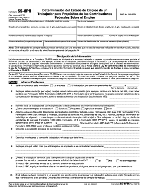 Form SS-8 (PR) (Rev March 2010) Determination of Worker Status for Purposes of Federal Employment Ta
